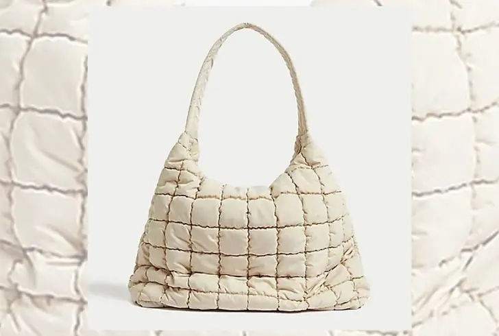 The M&S Quilted Shoulder Bag is crafted with meticulous attention to detail