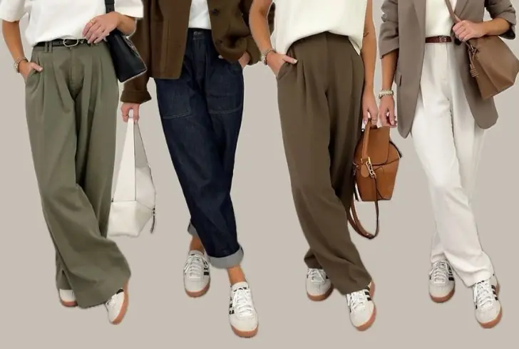 Fall fashion with stylish trousers options.